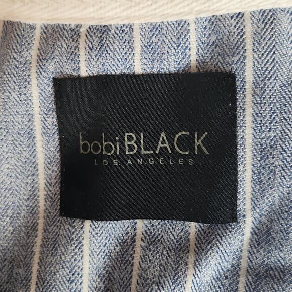 Bobi Black Blue & White Lightweight Jacket Drawstring Waist Small - Picture 9 of 9